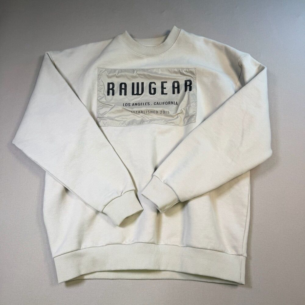 Raw Gear Los Angeles Men’s Large Crewneck Streetwear Beige/Cream